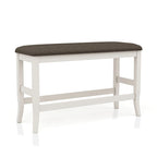 Set da pranzo da 4 pezzi in legno bianco sporco transizionale altezza bancone con spazio contenitore