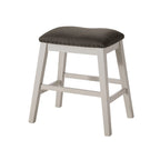 Set da pranzo da 4 pezzi in legno bianco sporco transizionale altezza bancone con spazio contenitore