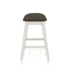 Set da pranzo da 4 pezzi in legno bianco sporco transizionale altezza bancone con spazio contenitore