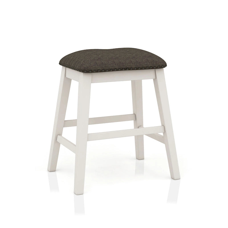 Set da pranzo da 4 pezzi in legno bianco sporco transizionale altezza bancone con spazio contenitore