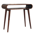 Consolle in legno massello di mango stile nordico con finitura castagno
