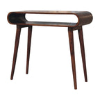 Consolle in legno massello di mango stile nordico con finitura castagno