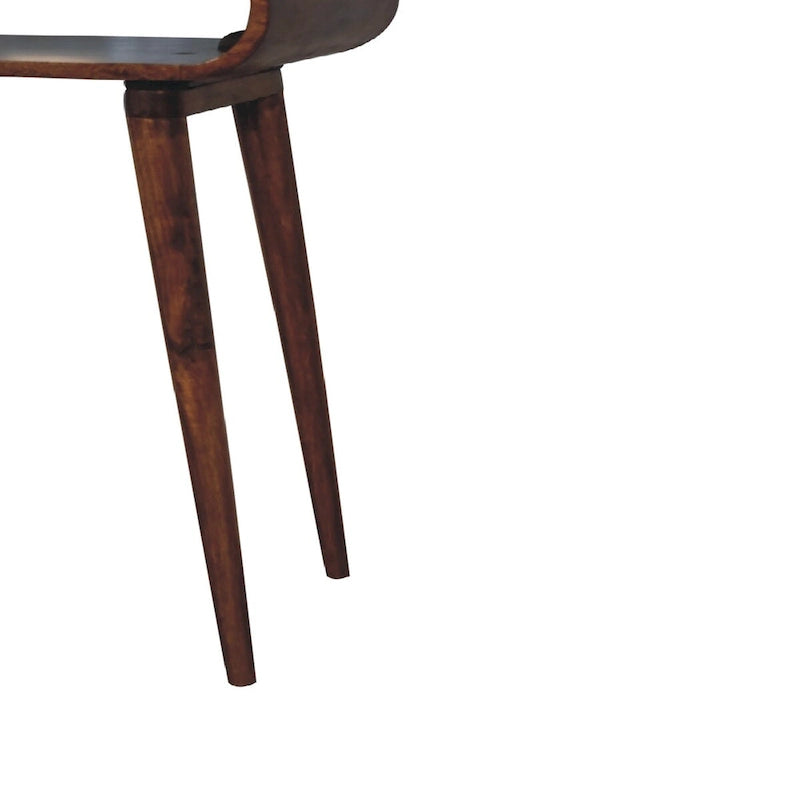 Consolle in legno massello di mango stile nordico con finitura castagno