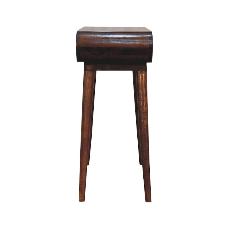 Consolle in legno massello di mango stile nordico con finitura castagno