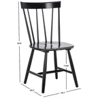 Sedia da pranzo con schienale a fusi stile rustico, set da 2, nero 48x43x89 cm