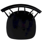 Sedia da pranzo con schienale a fusi stile rustico, set da 2, nero 48x43x89 cm