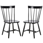 Sedia da pranzo con schienale a fusi stile rustico, set da 2, nero 48x43x89 cm
