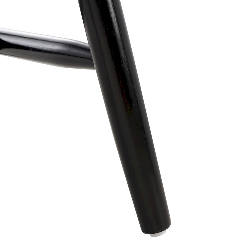 Sedia da pranzo con schienale a fusi stile rustico, set da 2, nero 48x43x89 cm
