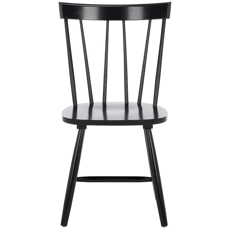 Sedia da pranzo con schienale a fusi stile rustico, set da 2, nero 48x43x89 cm