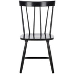 Sedia da pranzo con schienale a fusi stile rustico, set da 2, nero 48x43x89 cm