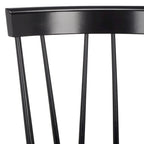 Sedia da pranzo con schienale a fusi stile rustico, set da 2, nero 48x43x89 cm