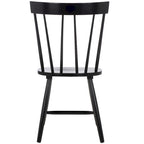 Sedia da pranzo con schienale a fusi stile rustico, set da 2, nero 48x43x89 cm