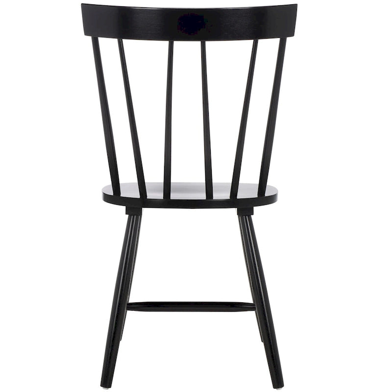 Sedia da pranzo con schienale a fusi stile rustico, set da 2, nero 48x43x89 cm